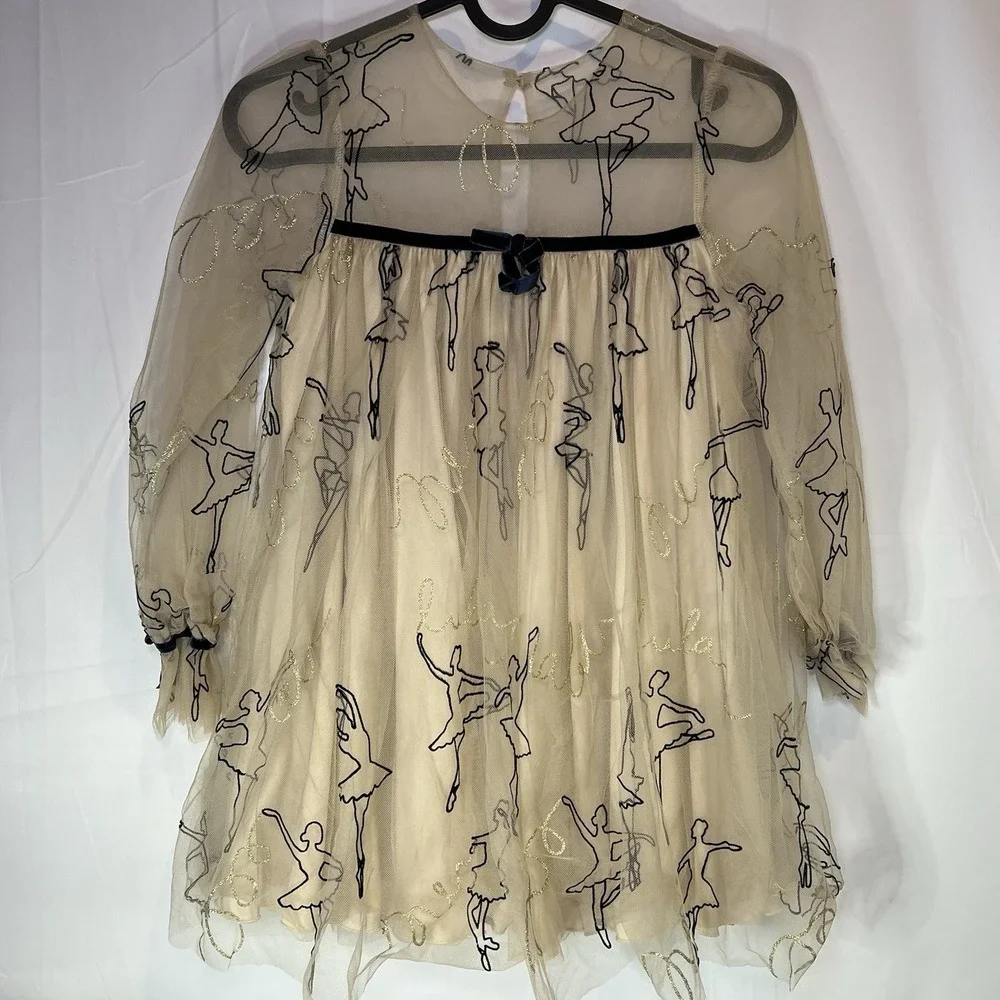 Girls Abel & Lula Size 8 Dress Golden‎ Wheat Ballerina Tulle Dance Ballet
